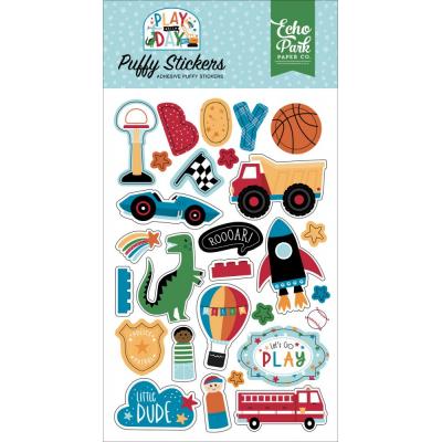 Echo Park Play All Day Boy Sticker - Puffy Stickers